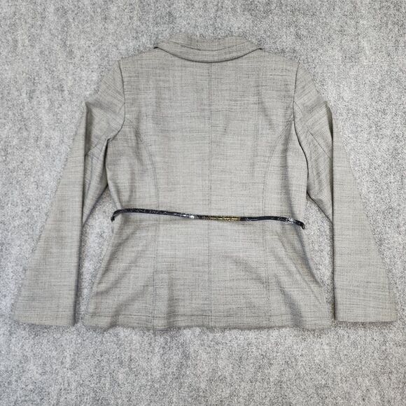 Vintage Pendleton Blazer Womens 14 Gray Virgin Wool Twill Belted Career Coat USA - Picture 6 of 16